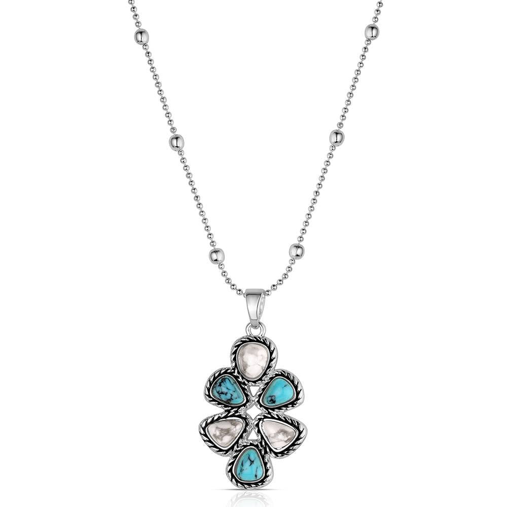 Montana Silversmiths Dakota Skies Turquoise Necklace featuring a crafted turquoise pendant with polished silver-tone Western styling.