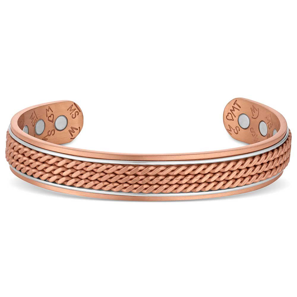 Montana Silversmiths Dally On cuff bracelet featuring copper and silver Western engraved design