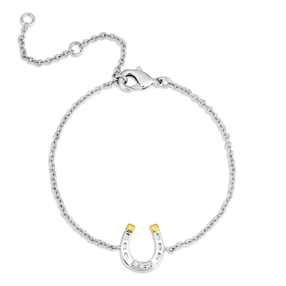 Montana Silversmiths Lucky Harmony adjustable bracelet featuring a horseshoe Western design