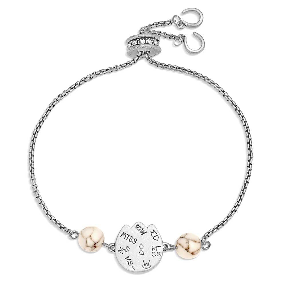 Montana Silversmiths Pure Luck adjustable Western bracelet with polished silver finish