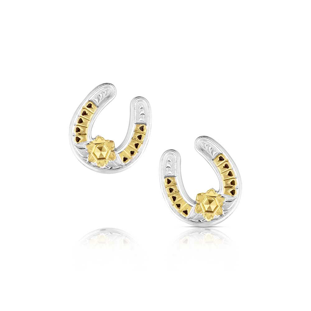 Montana Silversmiths The Outrider Earrings featuring elegant gold and silver-tone dangles with timeless Western-inspired craftsmanship.