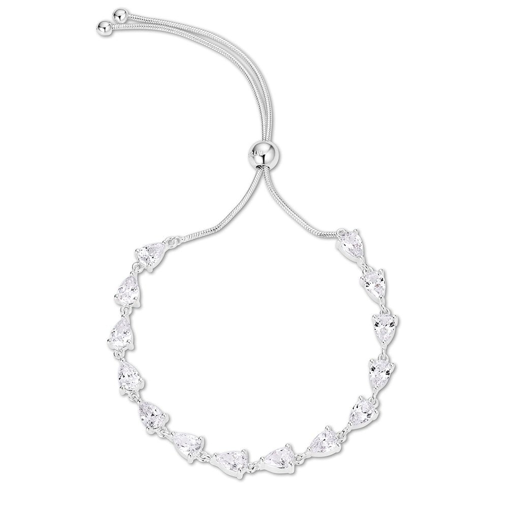 Montana Silversmiths Westward Crystal Bolo Bracelet featuring sparkling clear crystals, polished silver finish, and an adjustable bolo closure.