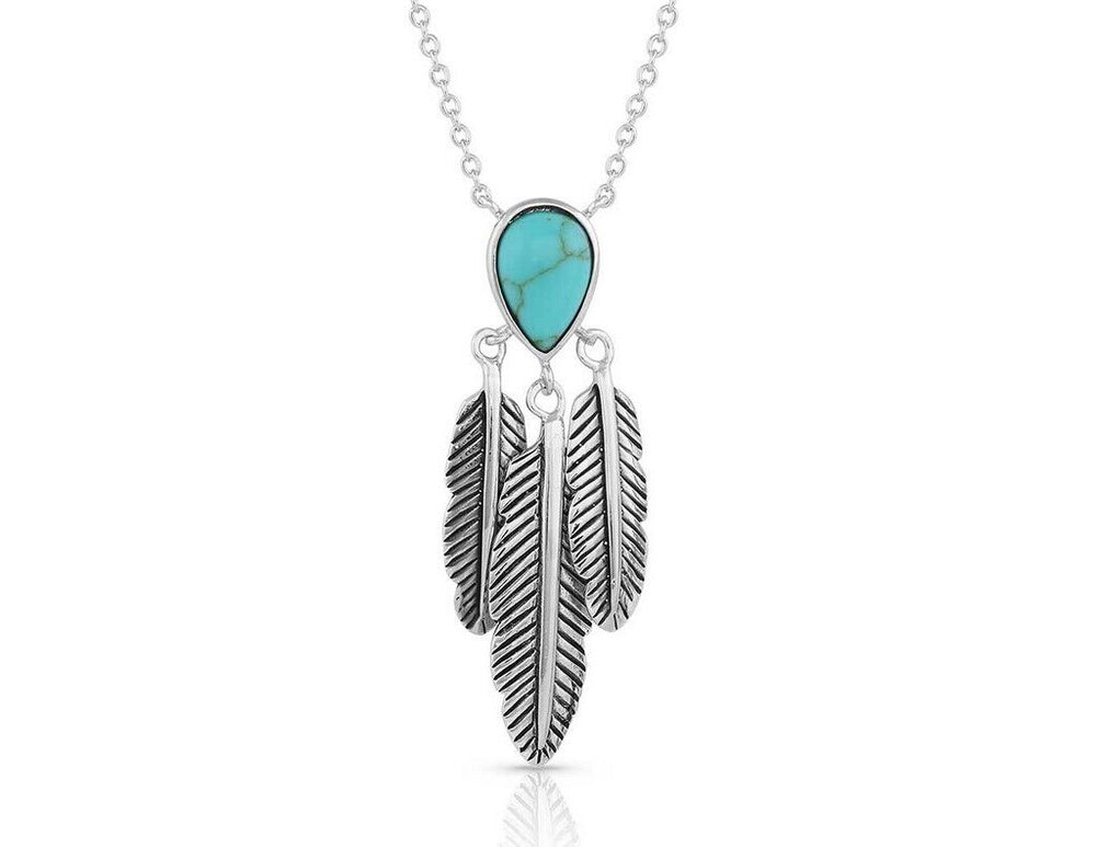 
                  
                    Montana Silversmiths Women's Feather Necklace, Three Feathers
                  
                