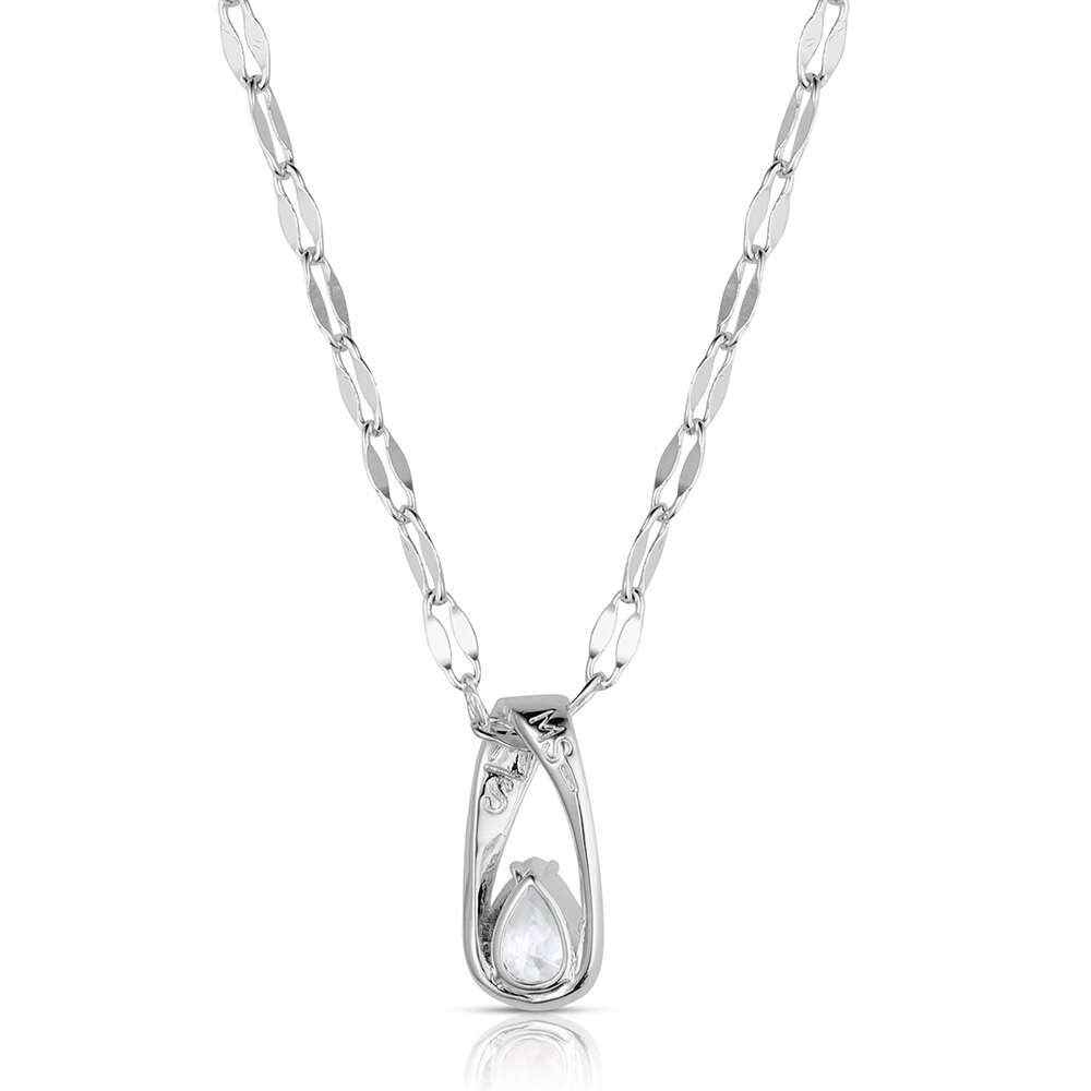 Teardrop crystal Western necklace by Montana Silversmiths featuring brilliant clear crystals, silver-tone craftsmanship, and timeless cowgirl-inspired style.