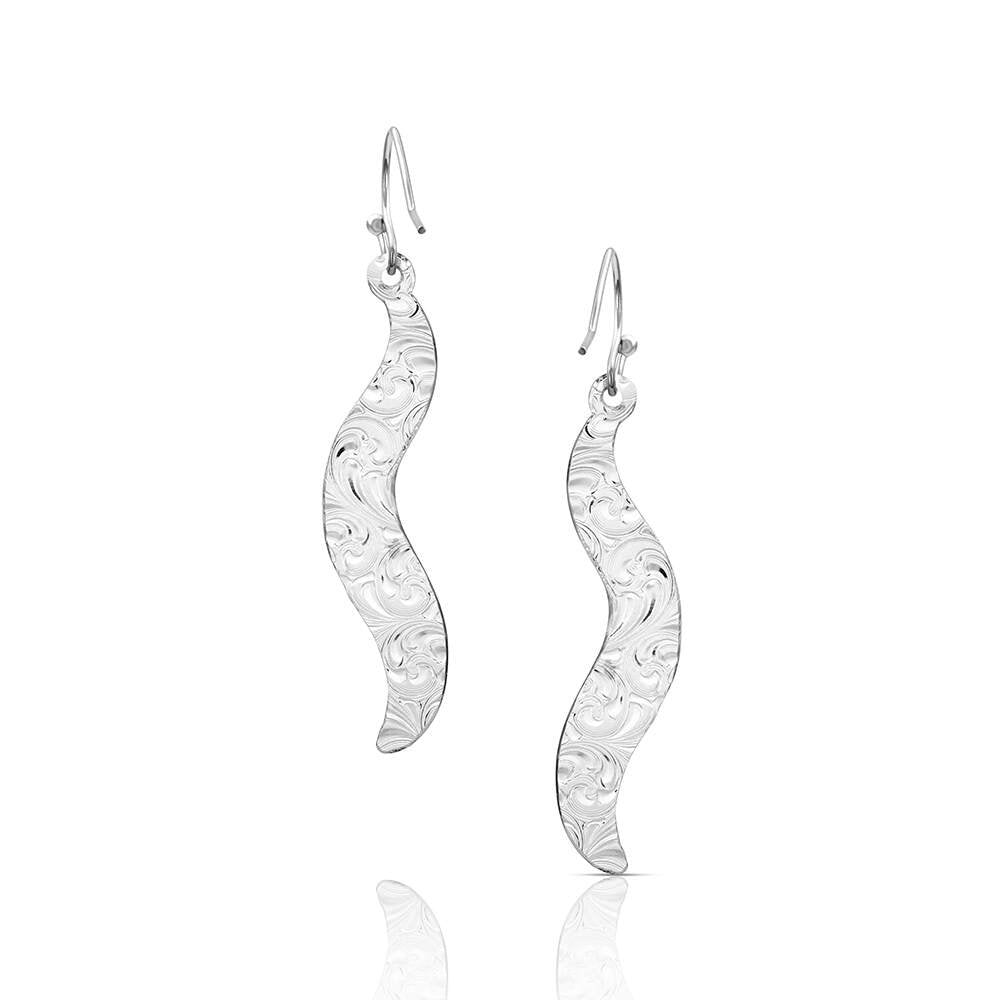 Two-tone Western dangle earrings by Montana Silversmiths featuring silver and gold-tone accents with timeless cowgirl-inspired elegance.