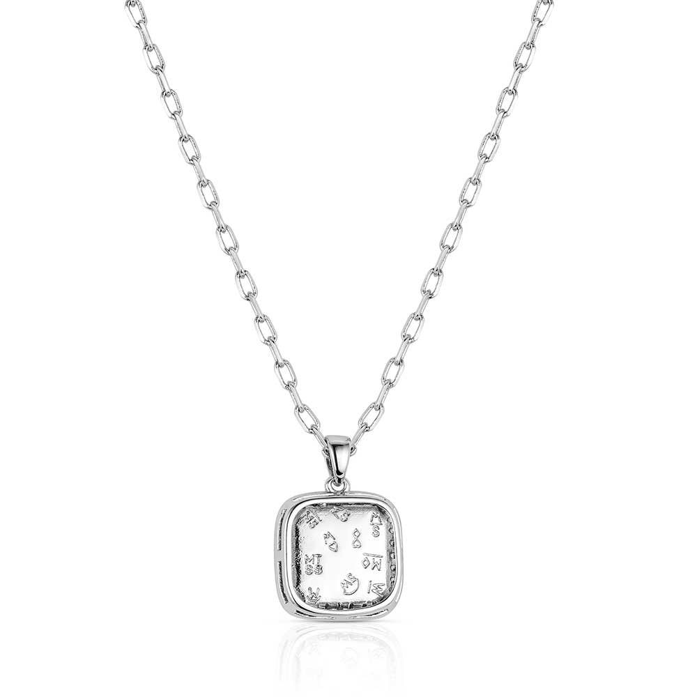 Western crafted turquoise and crystal necklace by Montana Silversmiths featuring an elegant silver-tone pendant with Southwestern-inspired design.