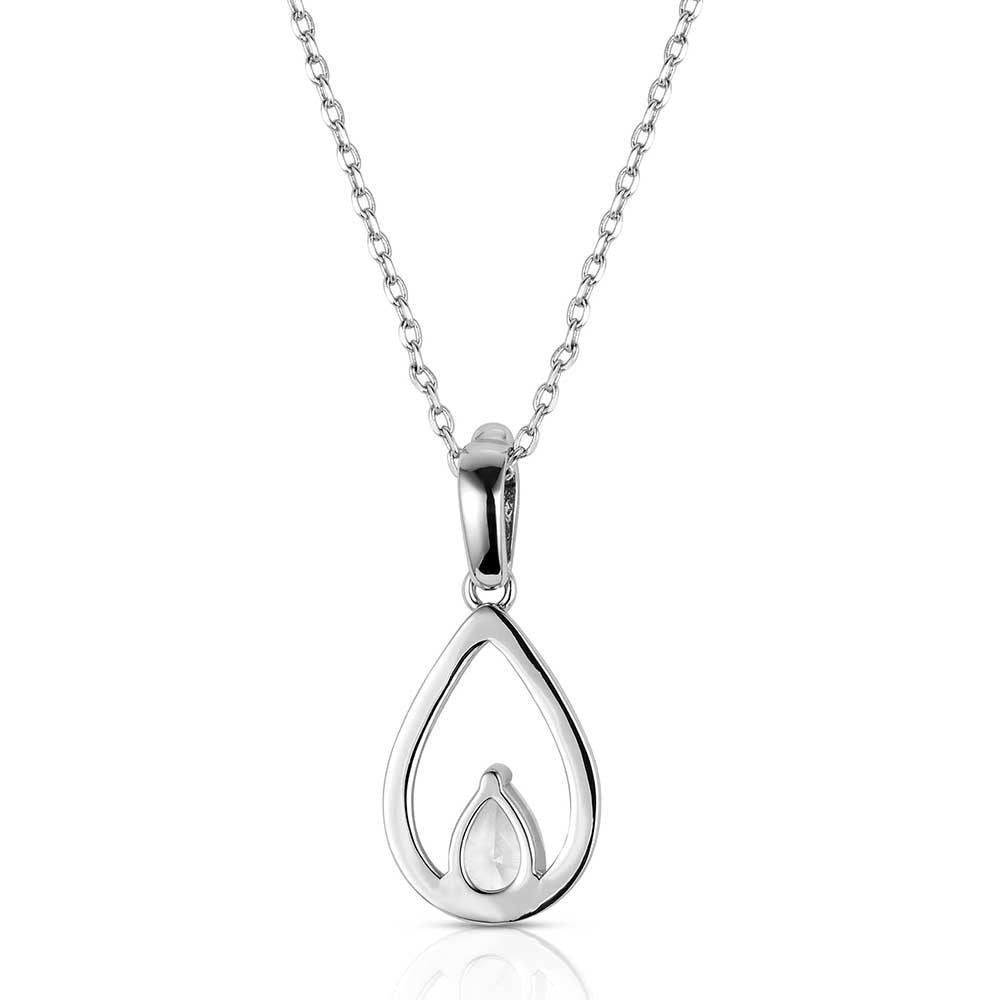 Western crystal teardrop pendant necklace by Montana Silversmiths with brilliant clear crystals and timeless cowgirl-inspired elegance.
