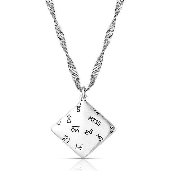 Western diamond pendant necklace by Montana Silversmiths featuring crafted turquoise, polished silver-tone details, and elegant Southwestern-inspired design.