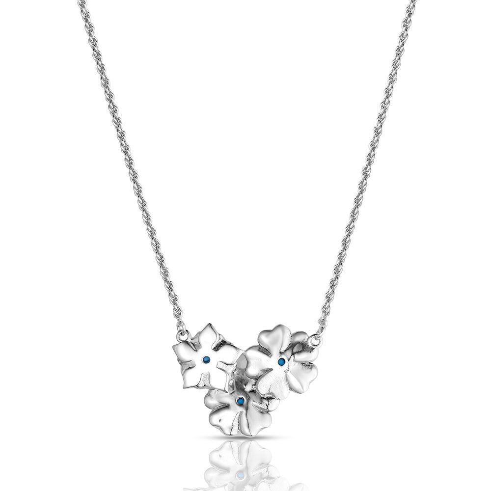 Western turquoise flower necklace by Montana Silversmiths featuring a crafted turquoise floral pendant with elegant Southwestern-inspired design.