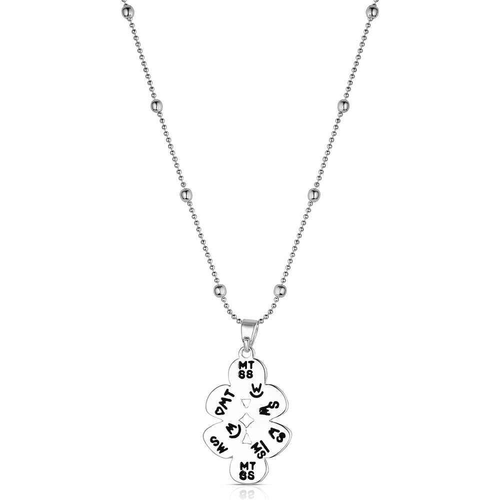 Western turquoise pendant necklace by Montana Silversmiths featuring crafted turquoise, polished silver-tone details, and elegant Southwestern-inspired design.