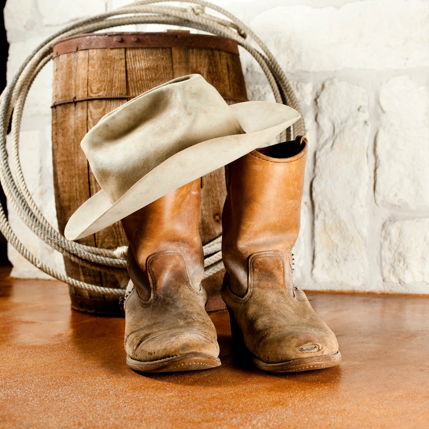 Western boots and hat