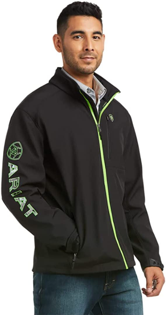 Ariat Men's Logo 2.0 Softshell Jacket in Black/Grey Camo