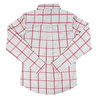 Back of Women's Wrangler George Strait For Her Checkered Long Sleeve Shirt