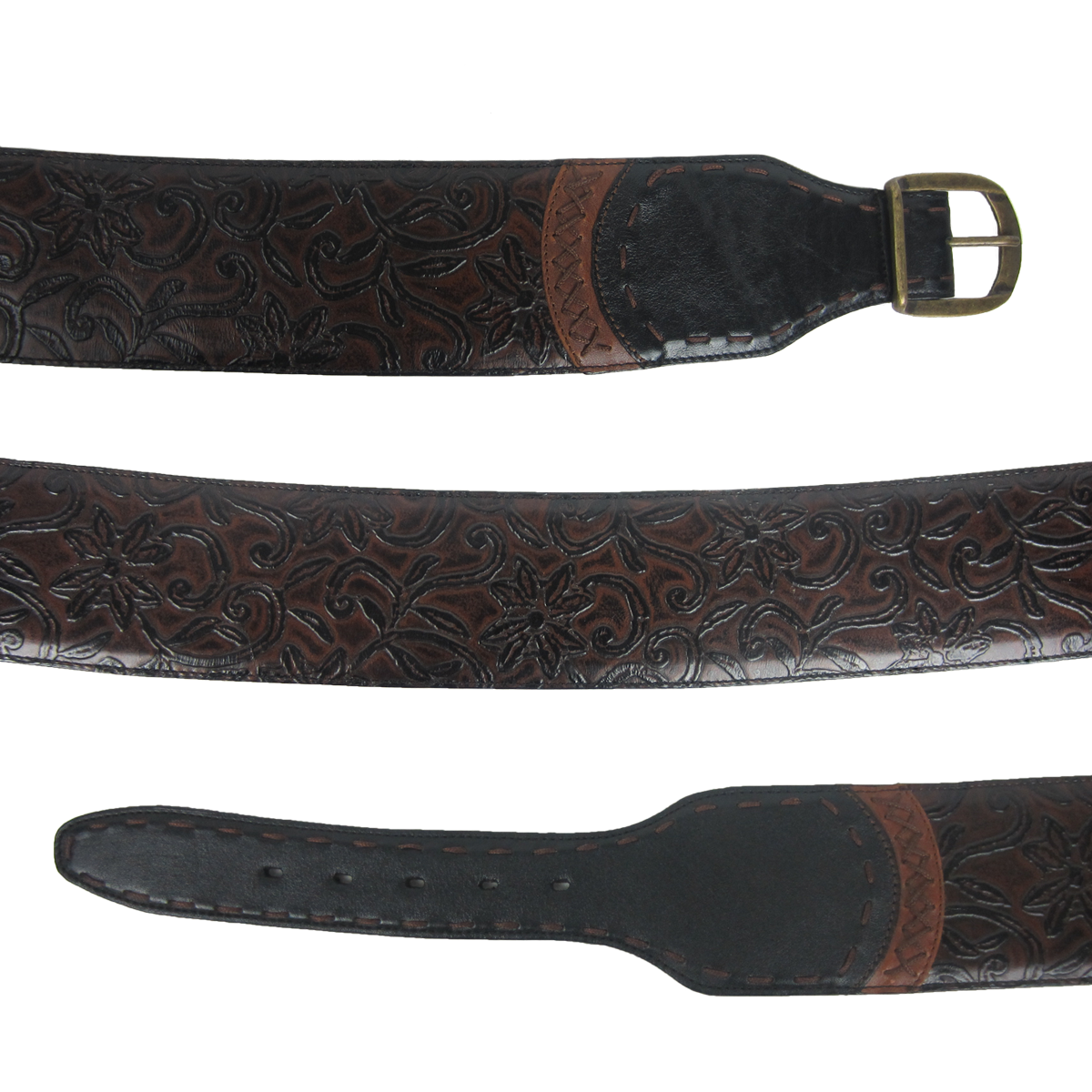 Close-up Details of Corral Boots Women's Black Engraved Leather Belt
