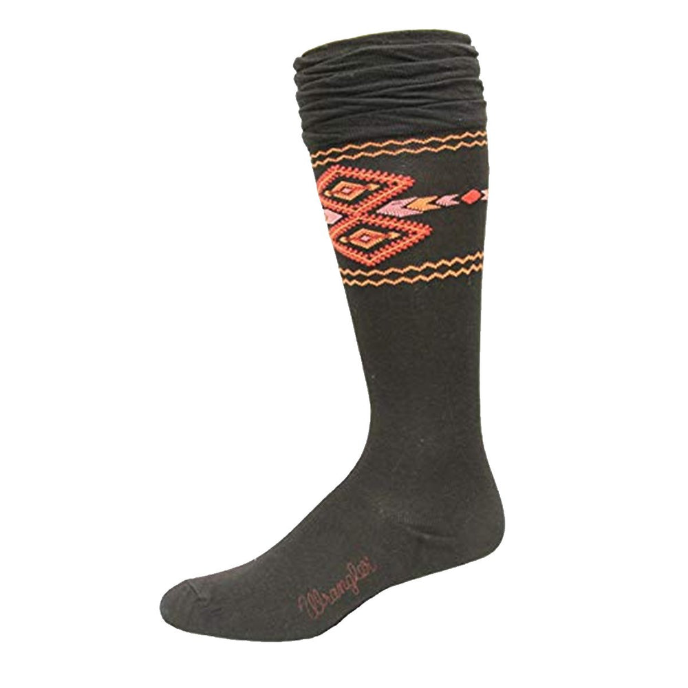 
                  
                    Dark Colored Women's Wrangler Aztec Print Ruffled Knee High Boot Socks
                  
                