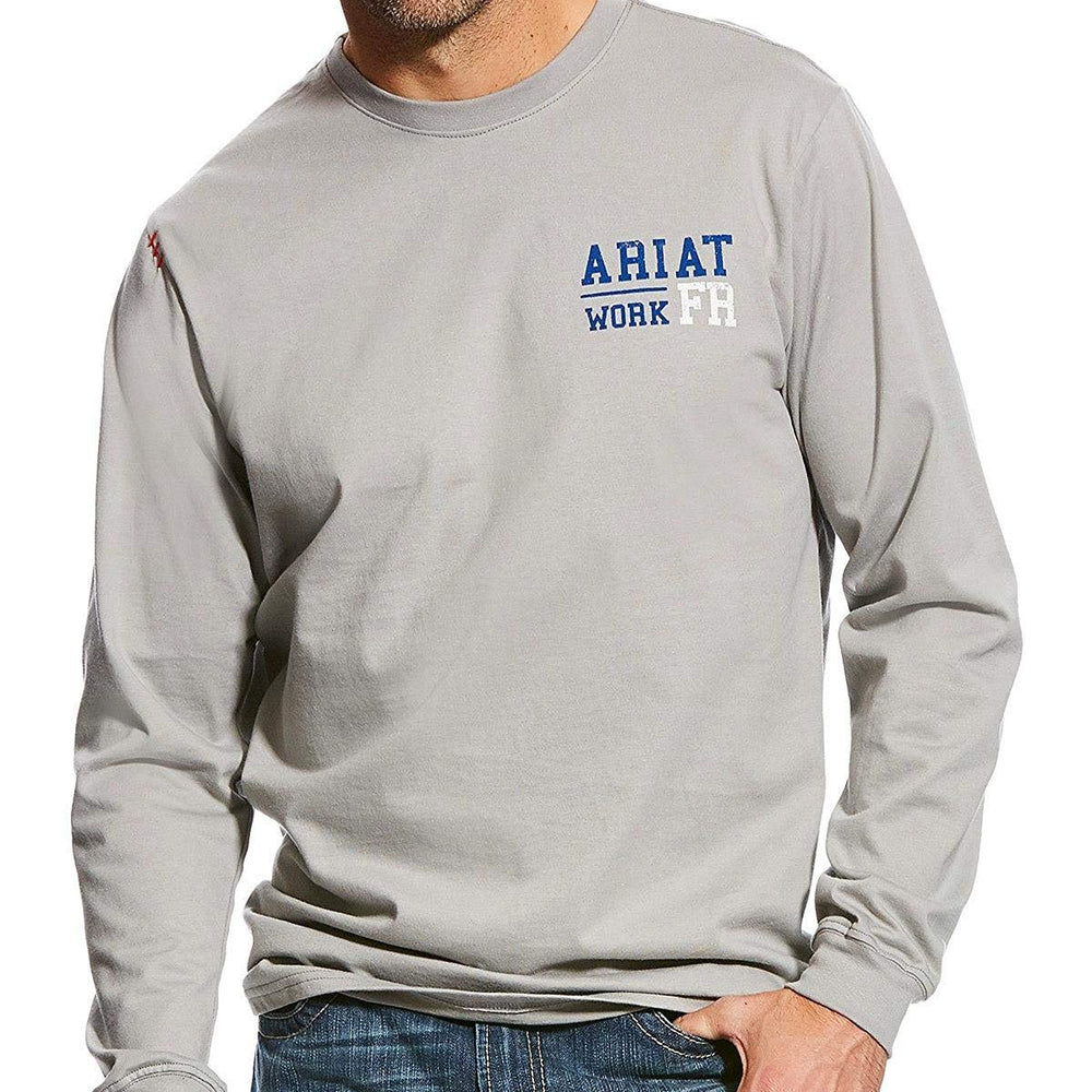 
                  
                    Ariat Men's FR Work Crew Long Sleeve Shirt in Silver Fox
                  
                