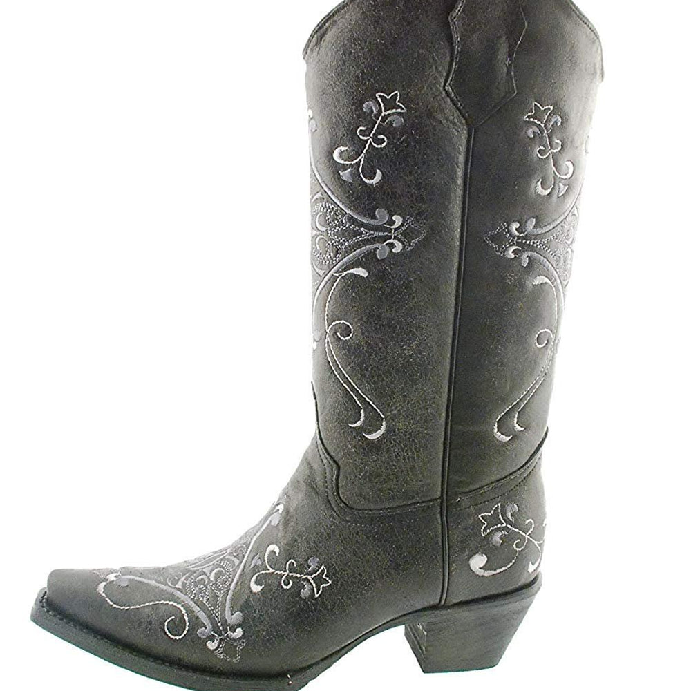 
                  
                    Side Profile of Circle G Women’s Embroidered Snip Toe Western Boot
                  
                