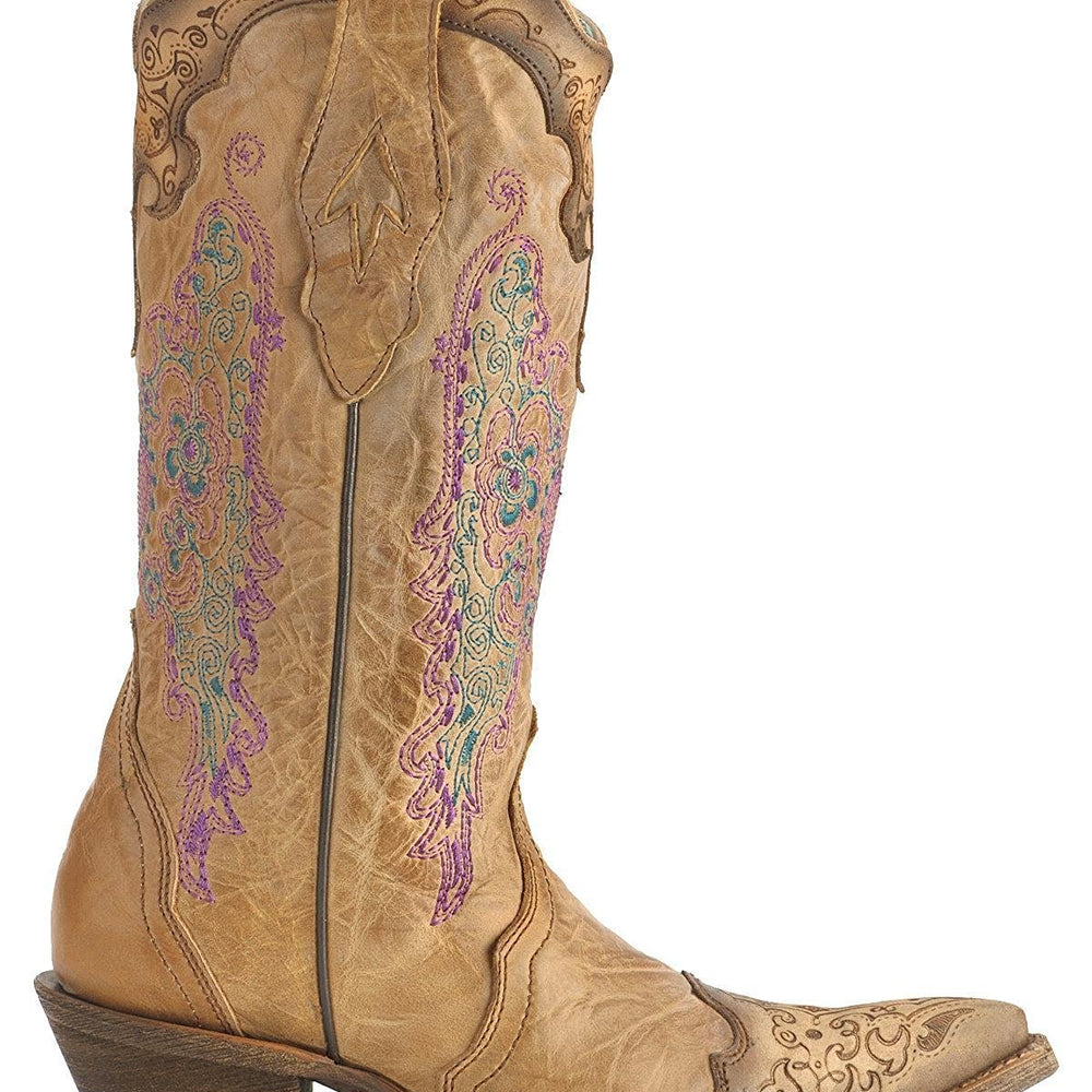 
                  
                    Side Profile of Corral Boots Women's Floral Embroidery Pointed Toe Western Boot
                  
                