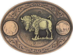 Montana Silversmiths Miner's Buffalo Indian Head Nickel Belt Buckle