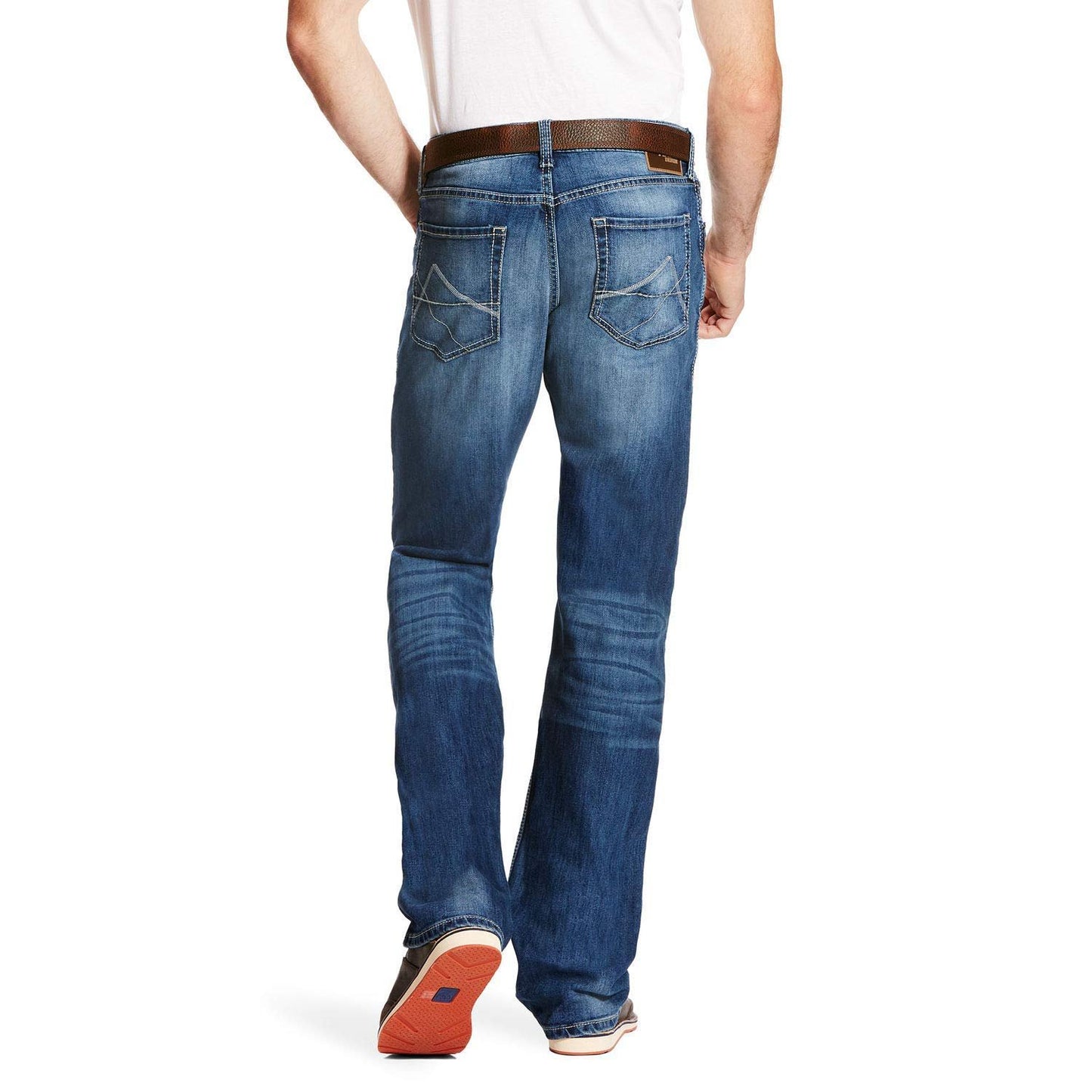 Back of Ariat Men's M5 Slim Summit Stackable Straight Leg Jeans