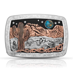 Montana Silversmiths Women's Desert Moon Turquoise Cactus Buckle