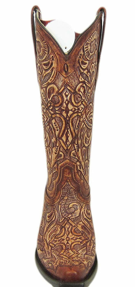 
                  
                    Front View of Corral Boots Brown Tooled Snip Toe Western Boot
                  
                