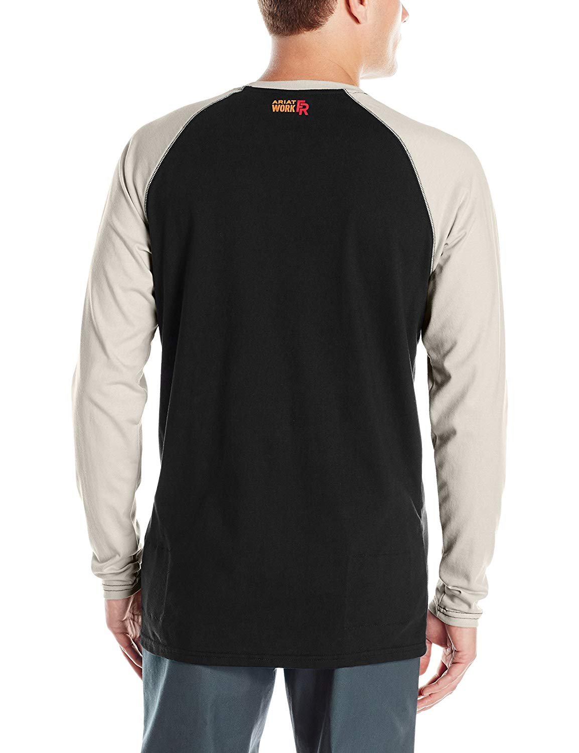 Back of Ariat Men's FR Baseball Long Sleeve Shirt