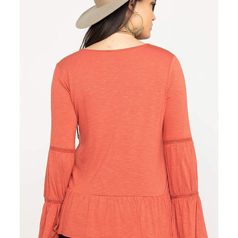 
                  
                    Back of Women's Wrangler Tiered Peasant Top
                  
                
