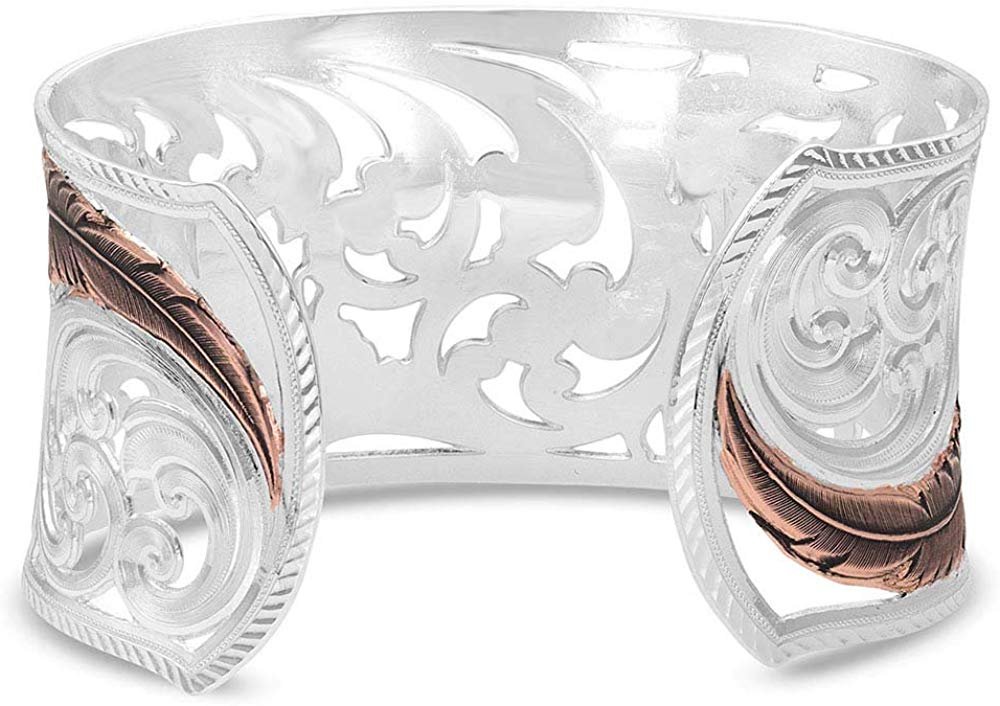
                  
                    Underside of Montana Silversmiths Women's Heavenly Whispers Feather Cuff Bracelet
                  
                