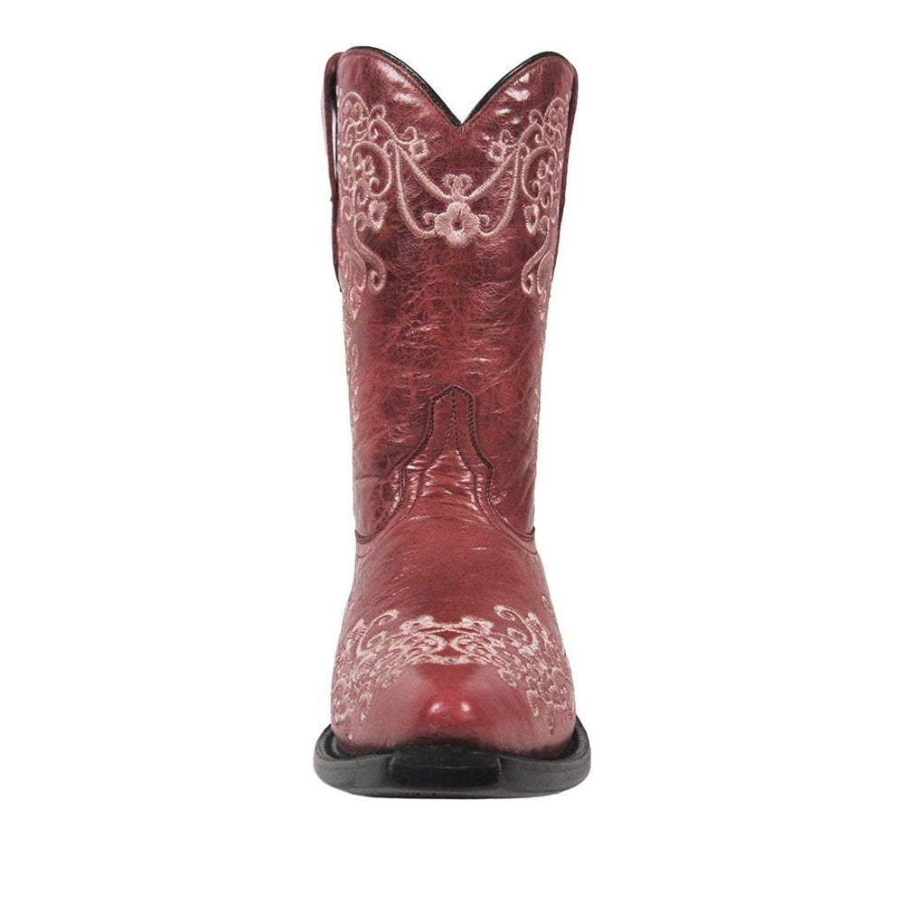 
                  
                    Front View of Corral Boots Girls' Pink Color Floral Embroidery Cowboy Boot
                  
                