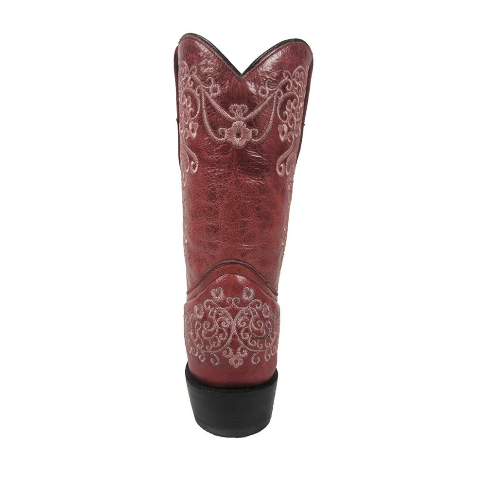 
                  
                    Back View of Corral Boots Girls' Pink Color Floral Embroidery Cowboy Boot
                  
                