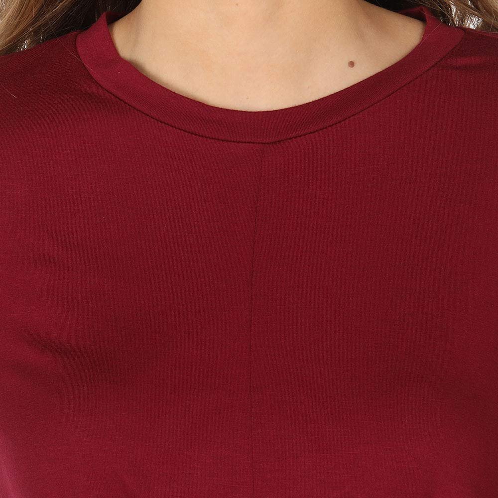 Neckline of Women's Wrangler High Low Knot Shirt