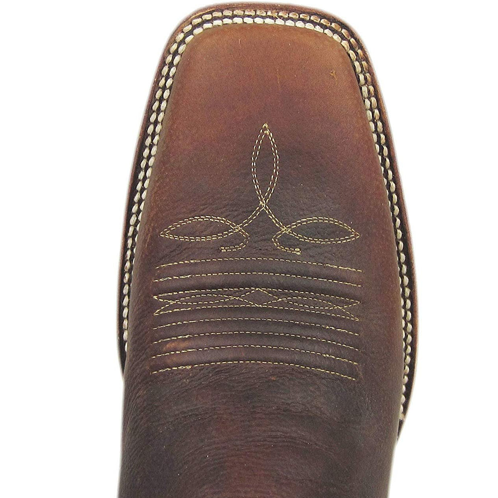 
                  
                    Close-up of Toe Box of Corral Boots Men's Chocolate Embroidery Square Toe Cowboy Boot
                  
                