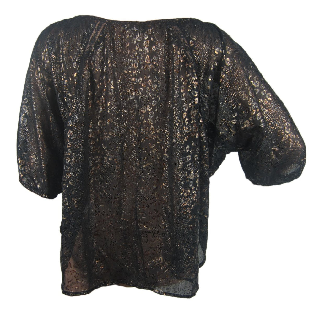 
                  
                    Back of Women's Wrangler Rock 47 Metallic Sheer Shirt
                  
                