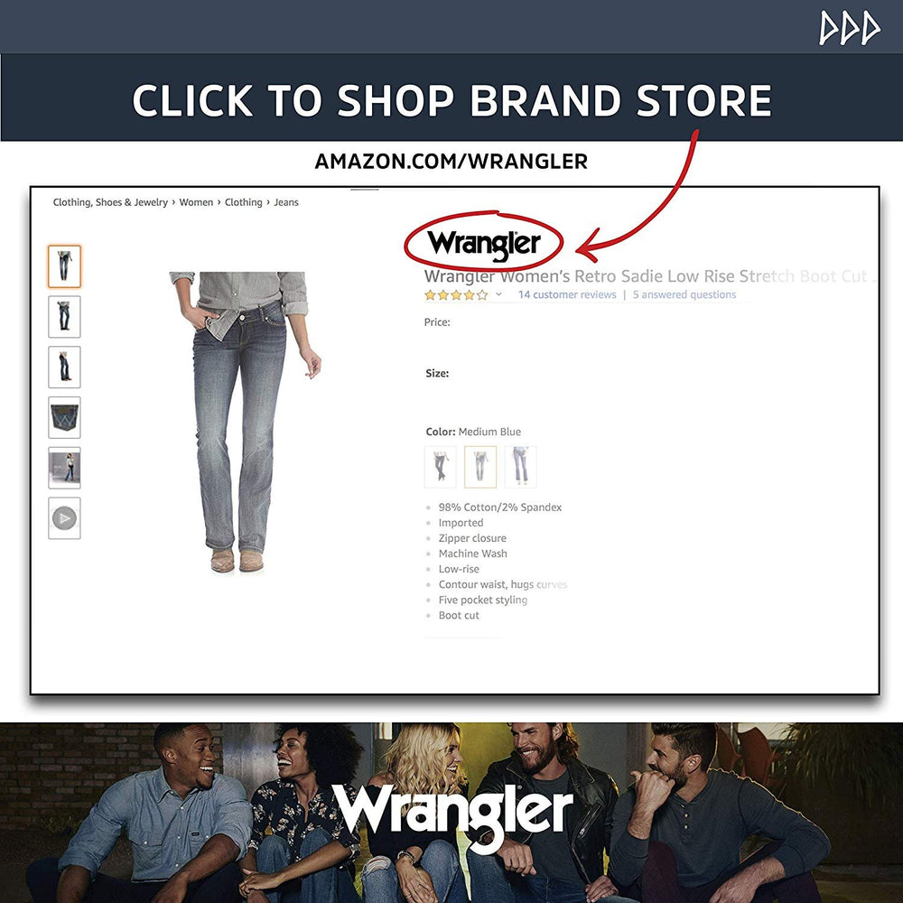 
                  
                    Women's Wrangler Ultimate Riding Q-Baby Mid Rise Bootcut Jeans Vendor
                  
                