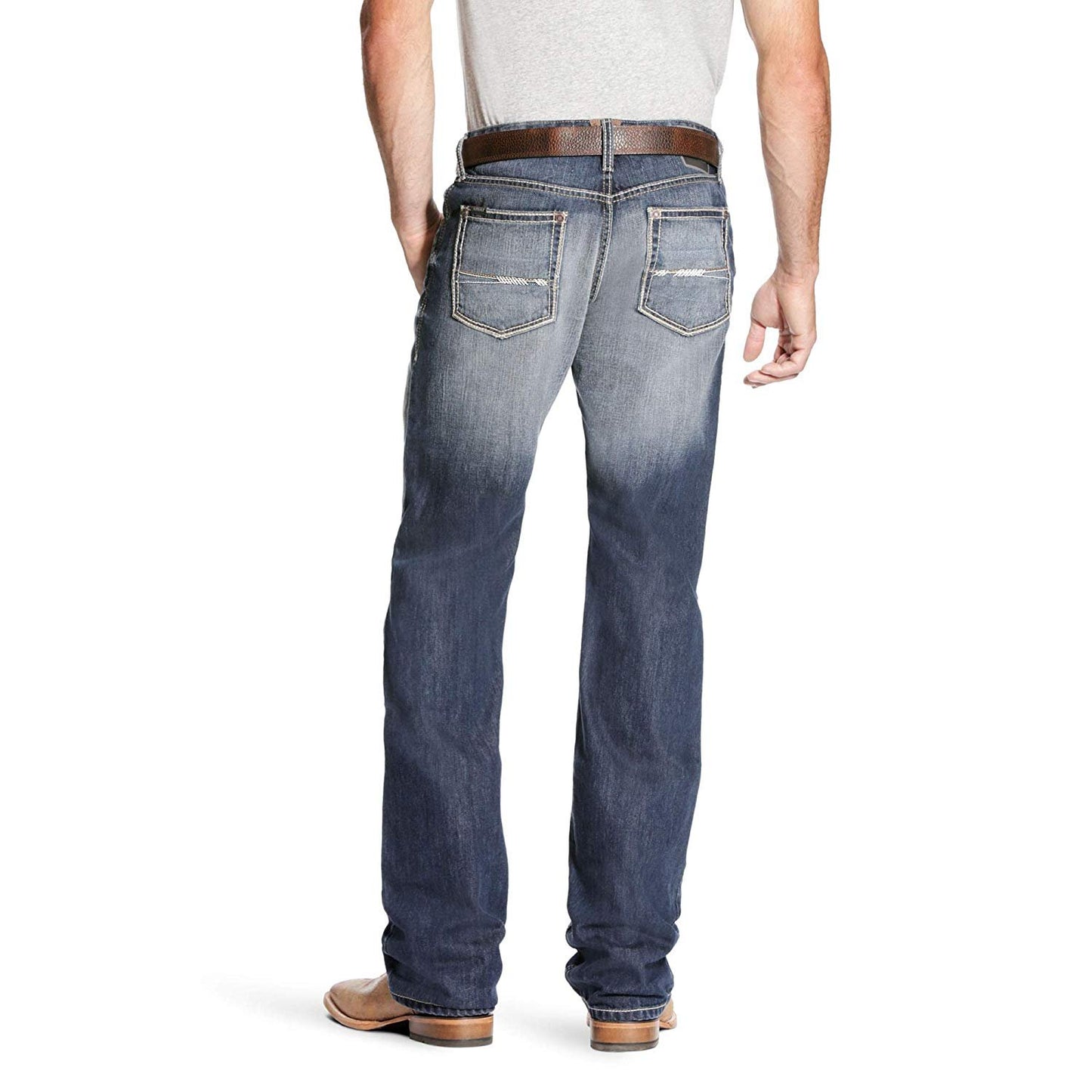 Back of Ariat Men's M4 Low Rise Stretch Preston Bootcut Jeans