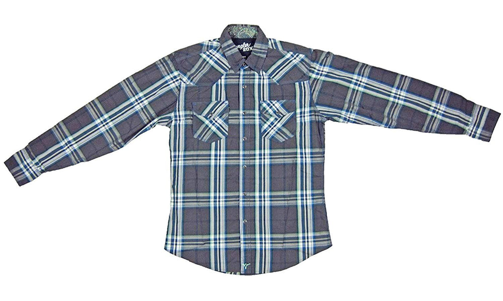 
                  
                    Men's Wrangler 20X Western Plaid Shirt Flatlay
                  
                