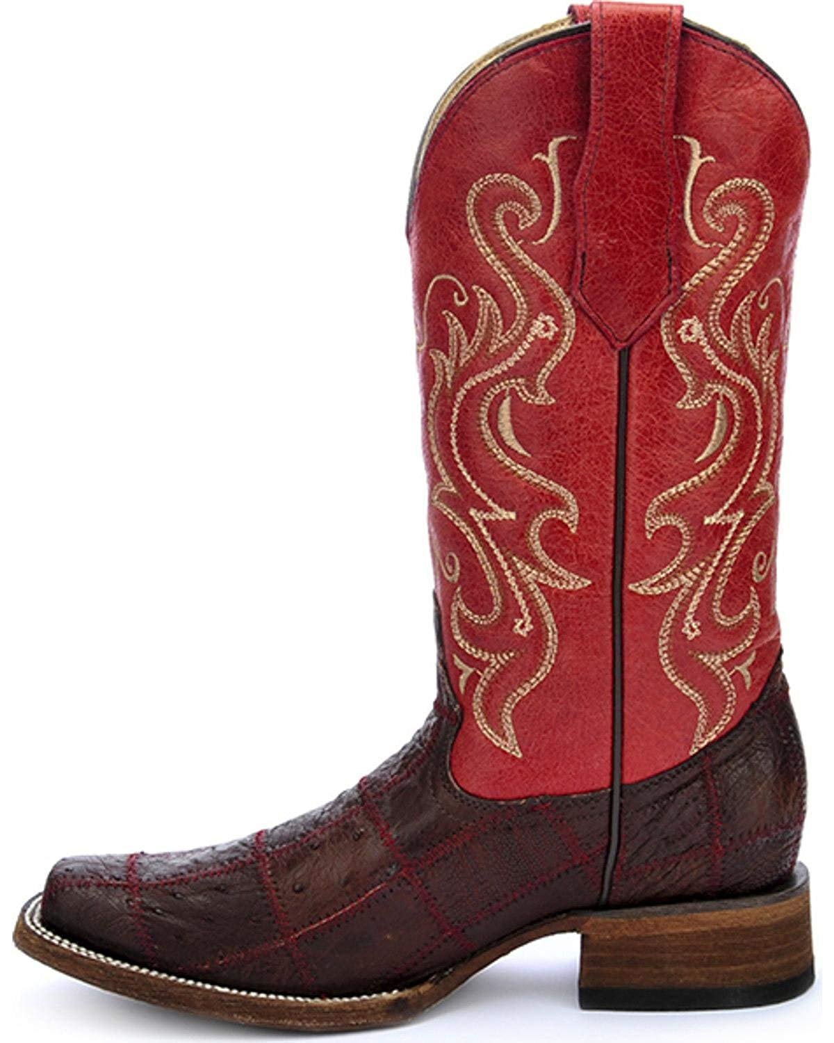 Side Profile of Circle G Women's Ostrich Leather Western Boot