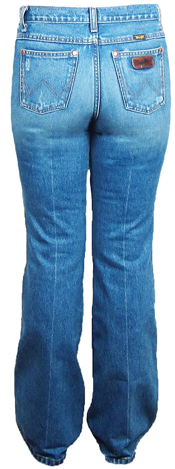 Back of Women's Wrangler Distressed Flare Jeans