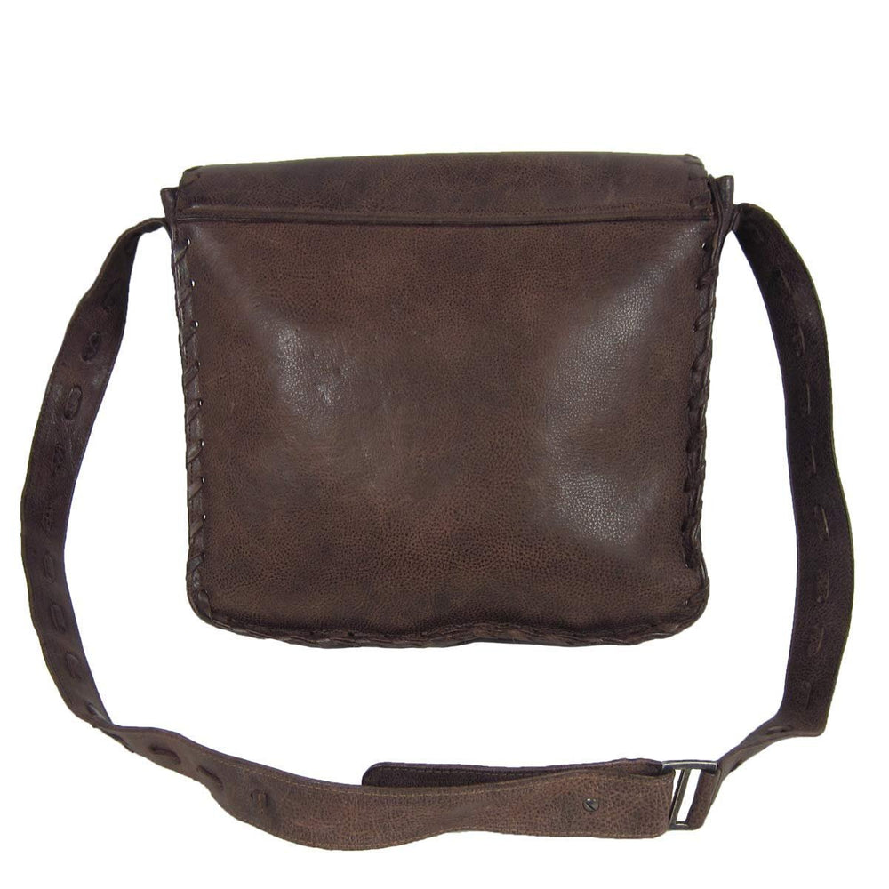 Back of Corral Boots Women's Brown Leather Crossbody Bag