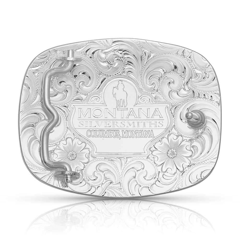 Back of Montana Silversmiths Western Belt Buckle With Gold Triple Cross