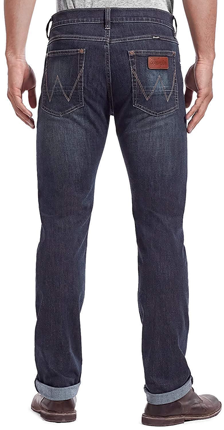 Back of Men's Wrangler Retro Slim Fit Straight Leg Jeans