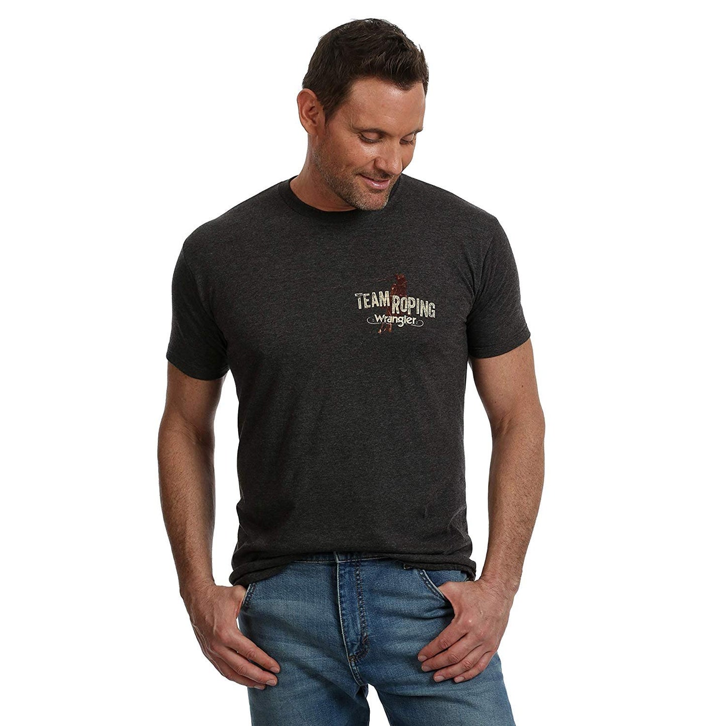 Man Wearing Men's Wrangler Western T-Shirt