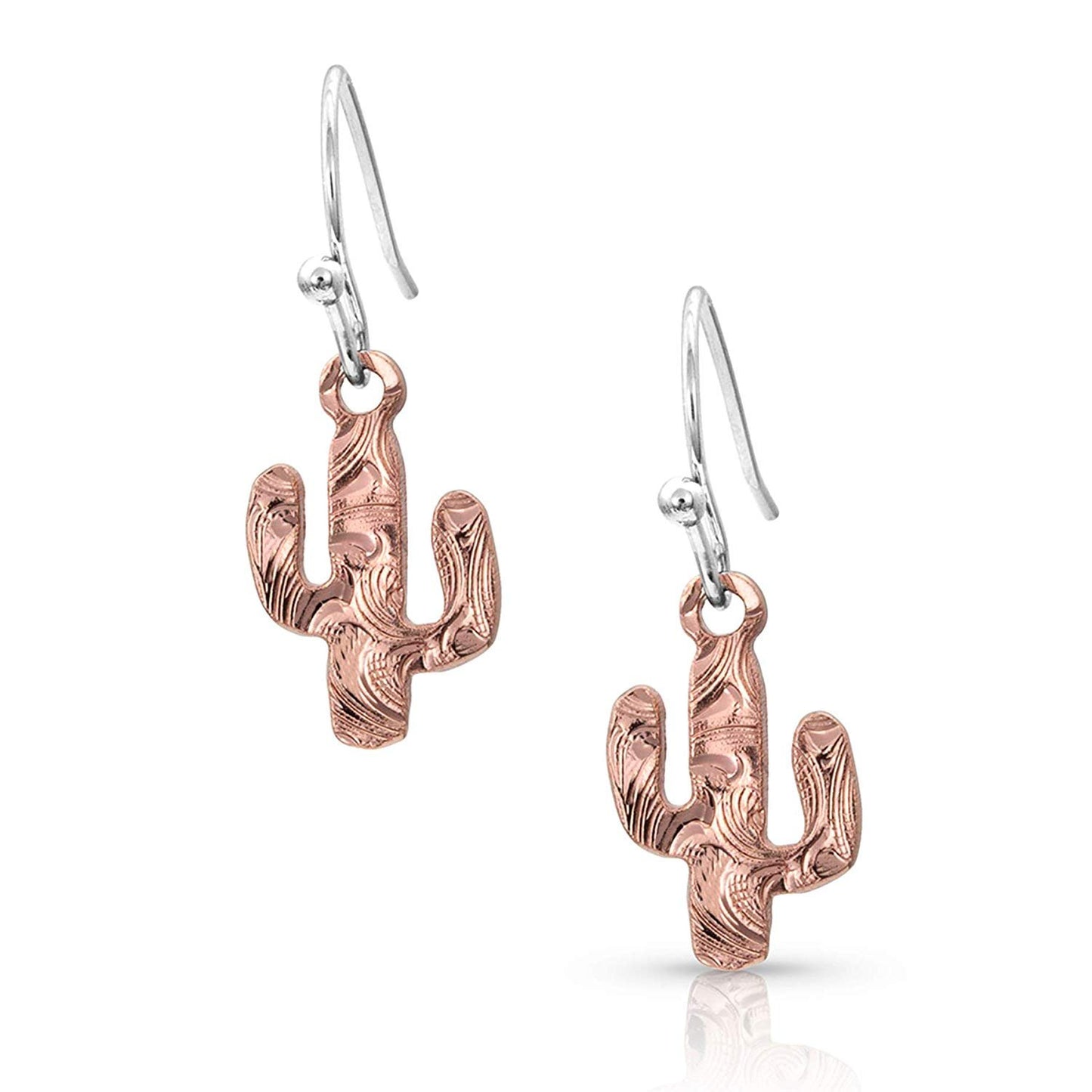 Back of Montana Silversmiths Women's Desert Darling Rose Cactus Earrings