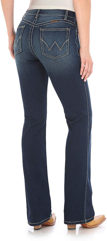 
                  
                    Back Pockets of Women's Wrangler Ultimate Riding Q-Baby Mid Rise Bootcut Jeans
                  
                