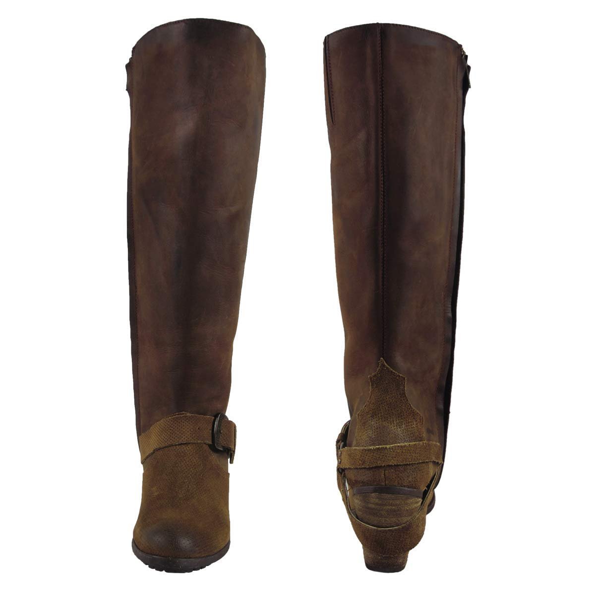 Front and Back Views of Corral Boots Women's Chocolate Harness U Toe Cowboy Boot