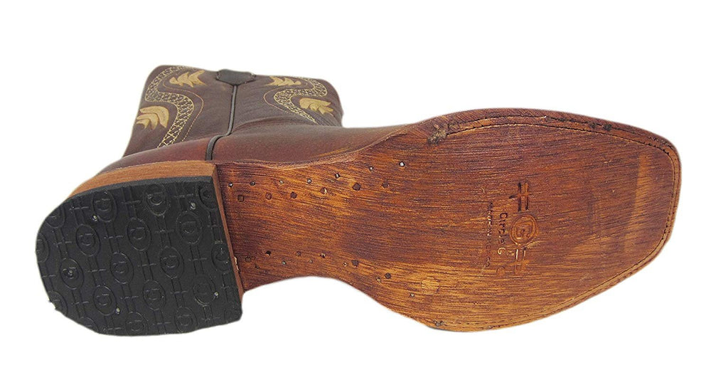 
                  
                    Outsole of Corral Boots Men's Chocolate Embroidery Square Toe Cowboy Boot
                  
                