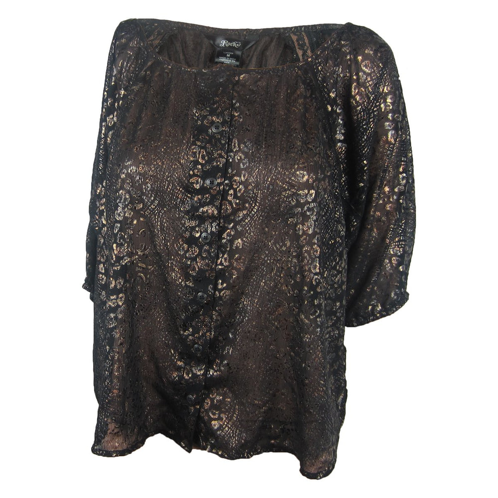 
                  
                    Front of Women's Wrangler Rock 47 Metallic Sheer Shirt
                  
                