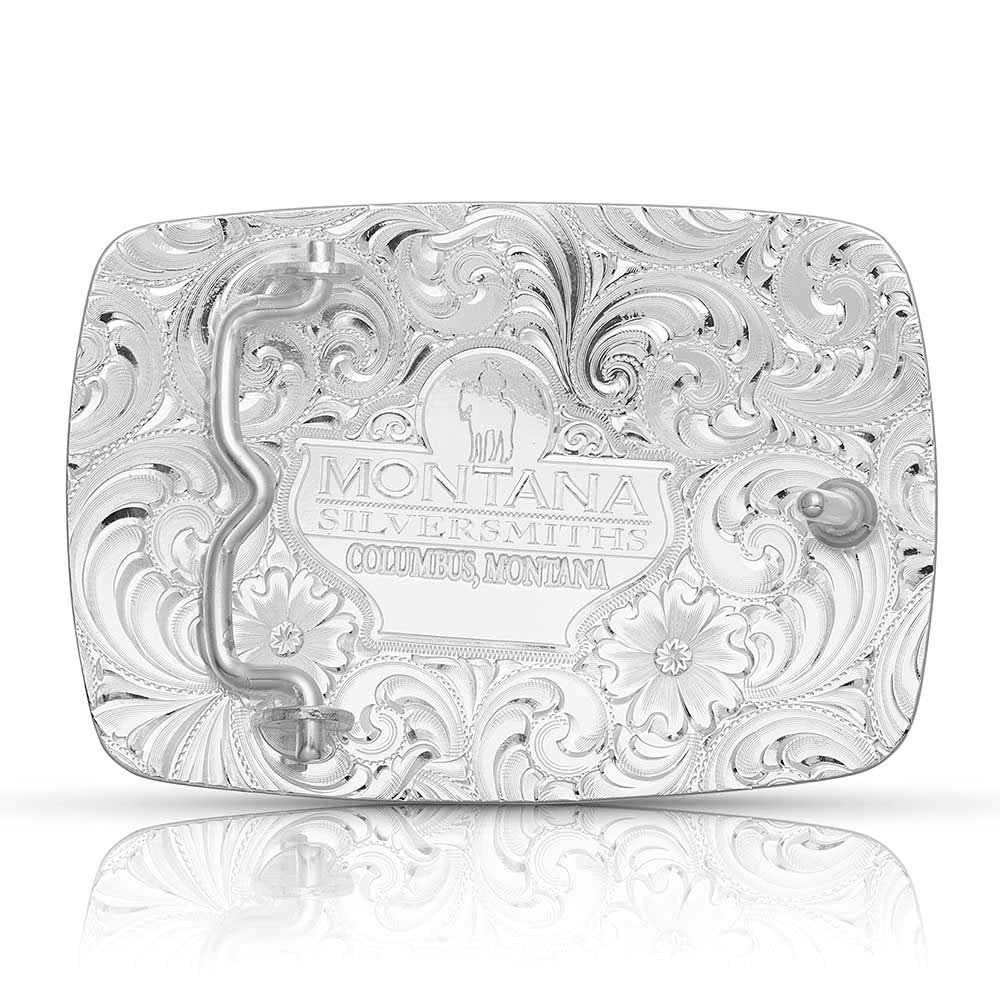 Back of Montana Silversmiths Women's Desert Moon Turquoise Cactus Buckle