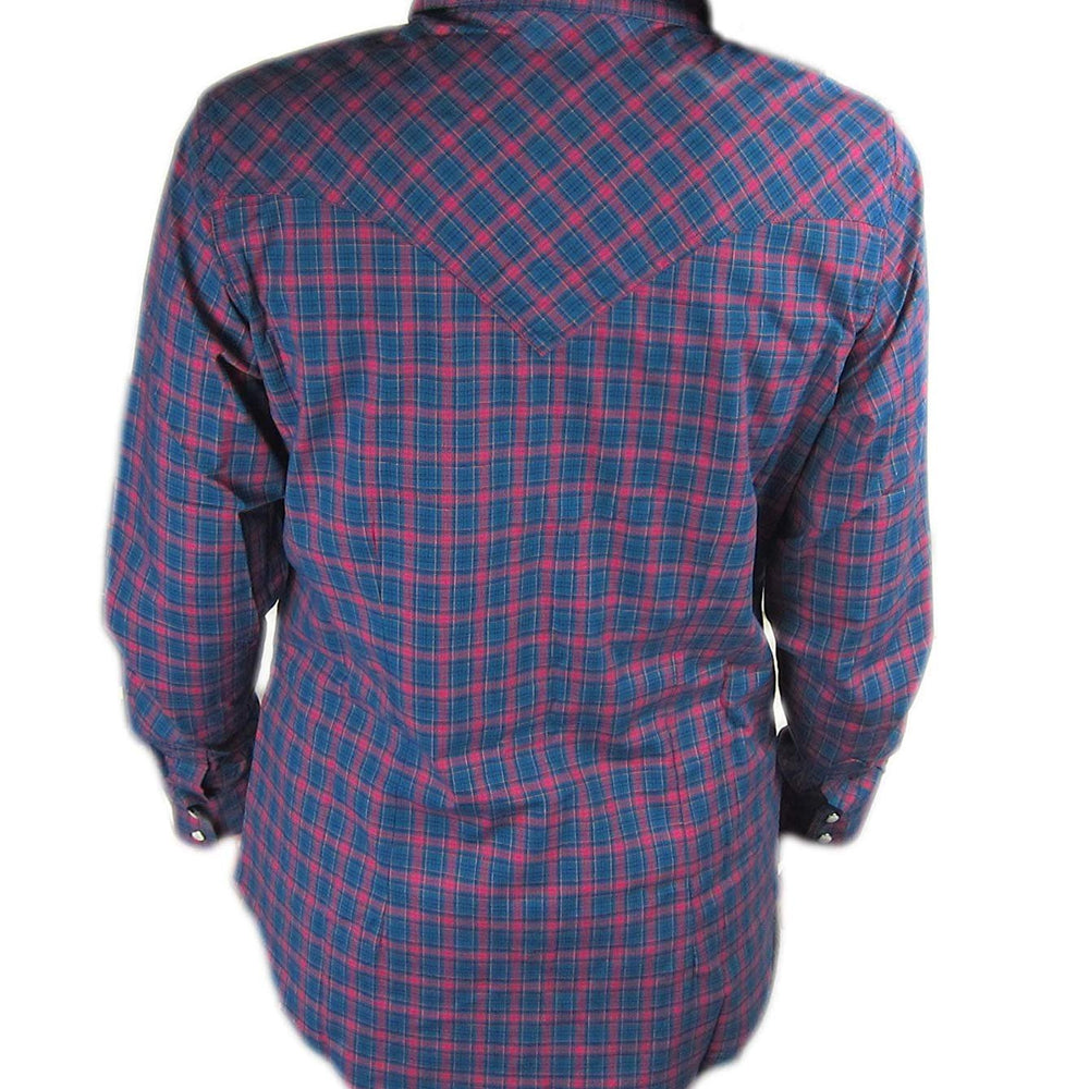 
                  
                    Back of Women's Wrangler Long Sleeve Checkered Shirt
                  
                